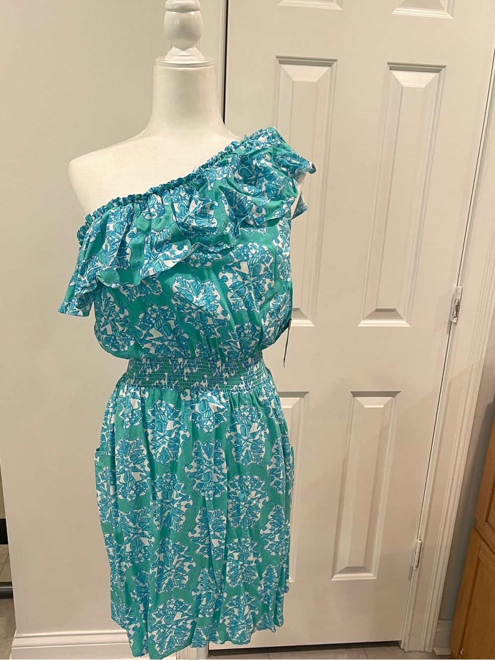 Lilly Pulitzer Jessy Dress Hey Sailor Lagoon Green L NWT - Picture 2 of 7